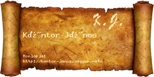 Kántor János névjegykártya